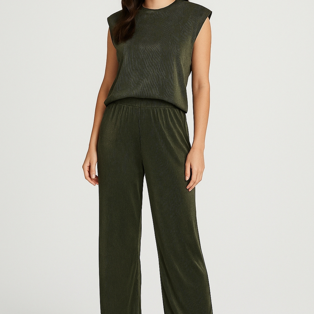 Alfani Chic Dark Green 2pc Pant Outfit